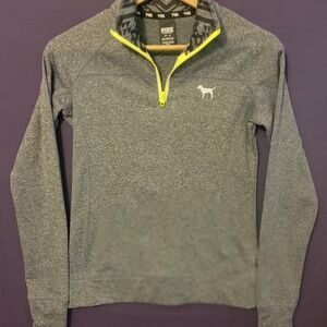 Victoria's Secret Pink Gray 1/4 Zip Pullover Top